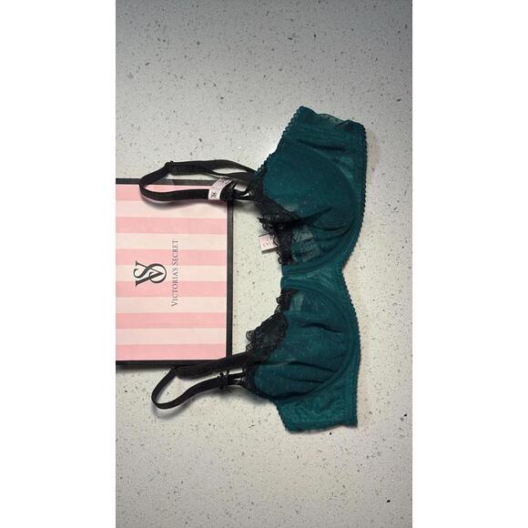 Victoria’s Secret Dream Angels Wicked Unlined Dotted Mesh Balconette Bra 34B NWT - Picture 1 of 2